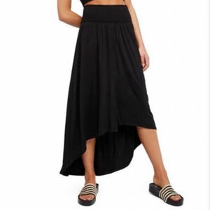 Women's FP Beach Morningside Black High Low Skirt M